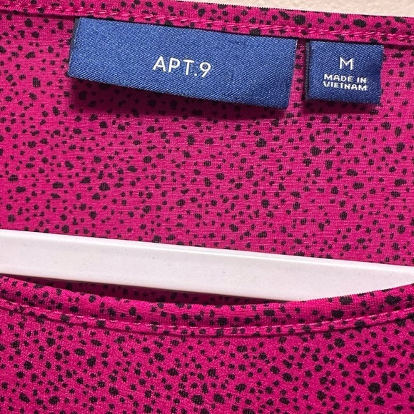 Apt 9 Pink & Black Speckles Long Sleeve Blouse with Tank Top Attached. - Picture 3 of 16